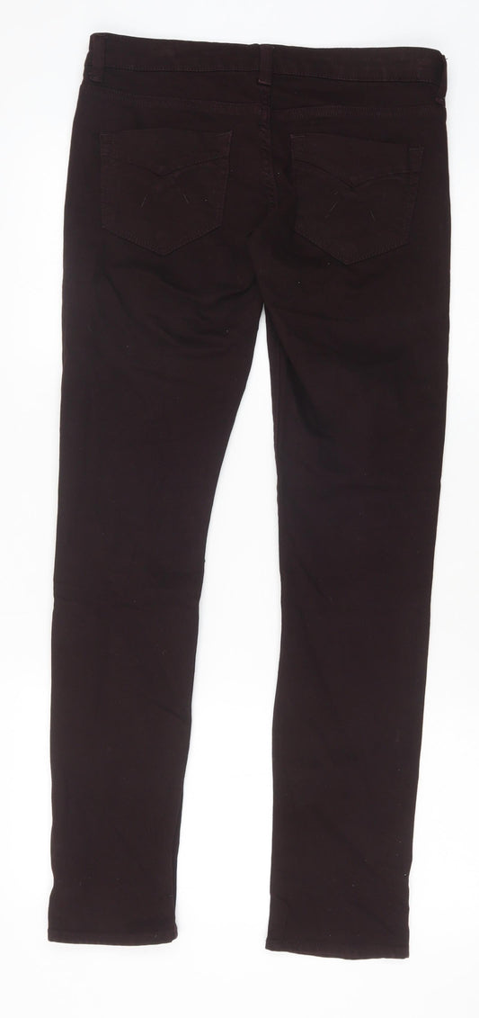 Topshop Womens Brown Cotton Straight Jeans Size 28 in Regular Zip