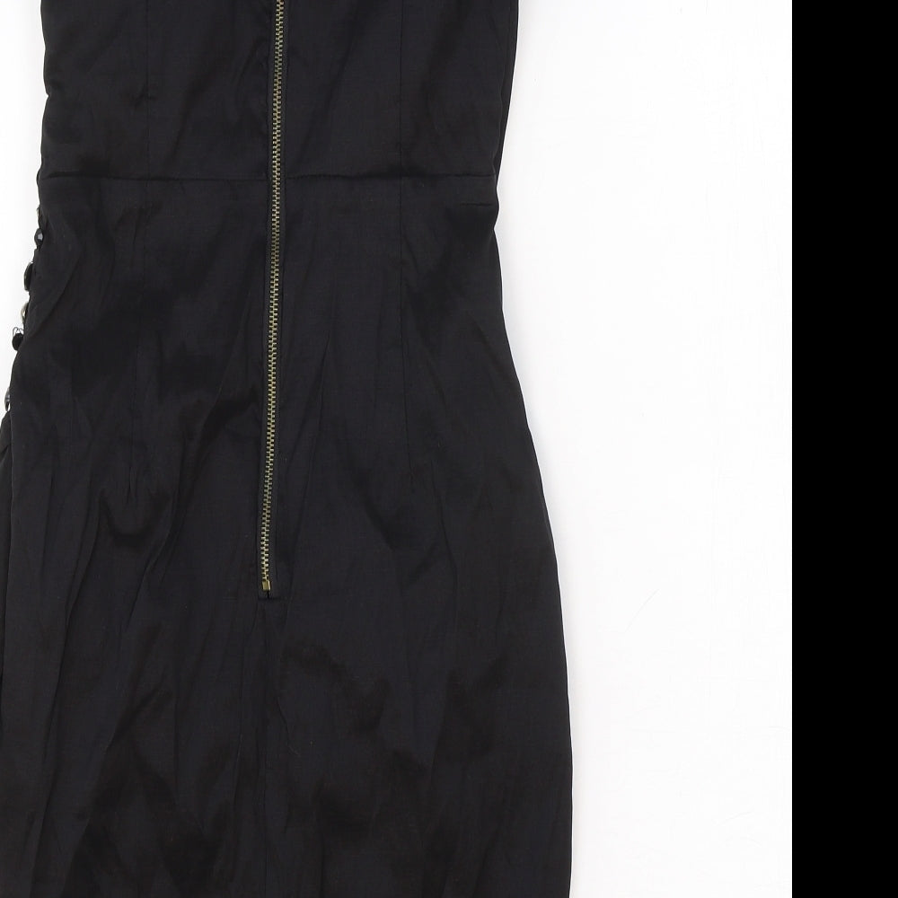 AX Paris Womens Black Polyester Bodycon Size 8 Sweetheart Zip