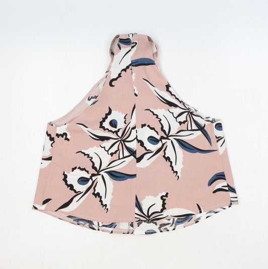 Womens UK Size 6 Missguided Pink Cropped Tank