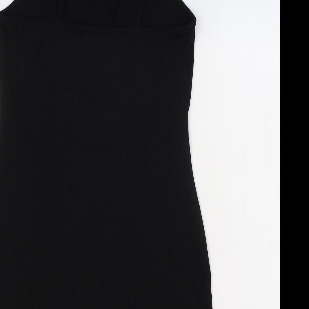 Primark Womens Black Polyester Tank Dress Size S Square Neck Pullover