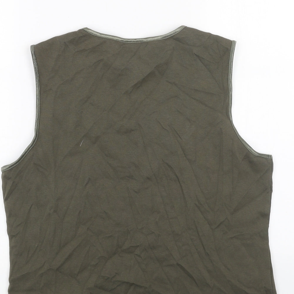 Womens UK Size L CC Green Basic Tank