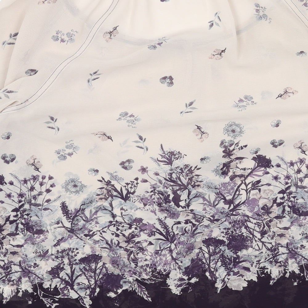 Indigo Womens Pink Geometric Polyester Basic Blouse Size 12 Round Neck