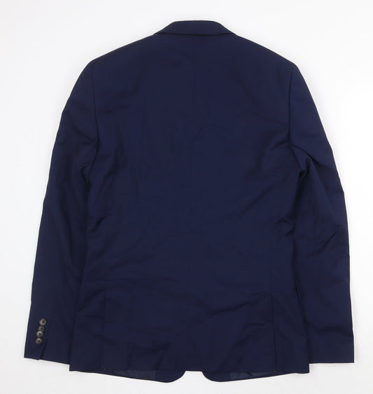 Mens UK Size 38 River Island Regular Blue Suit Jacket