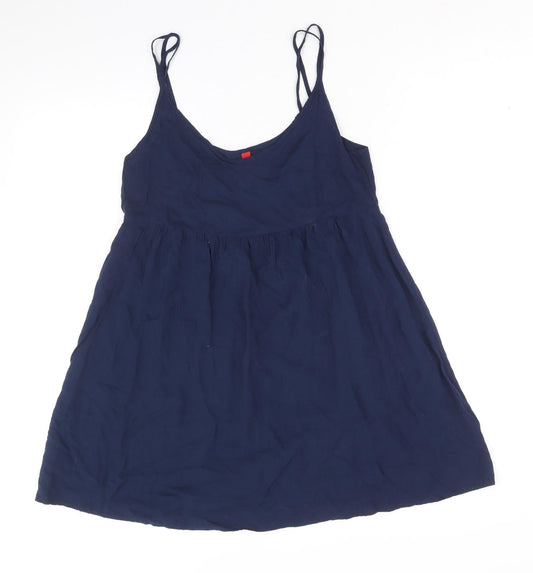 Divided by H&M Womens Blue Viscose Tank Dress Size 8 Round Neck Pullover