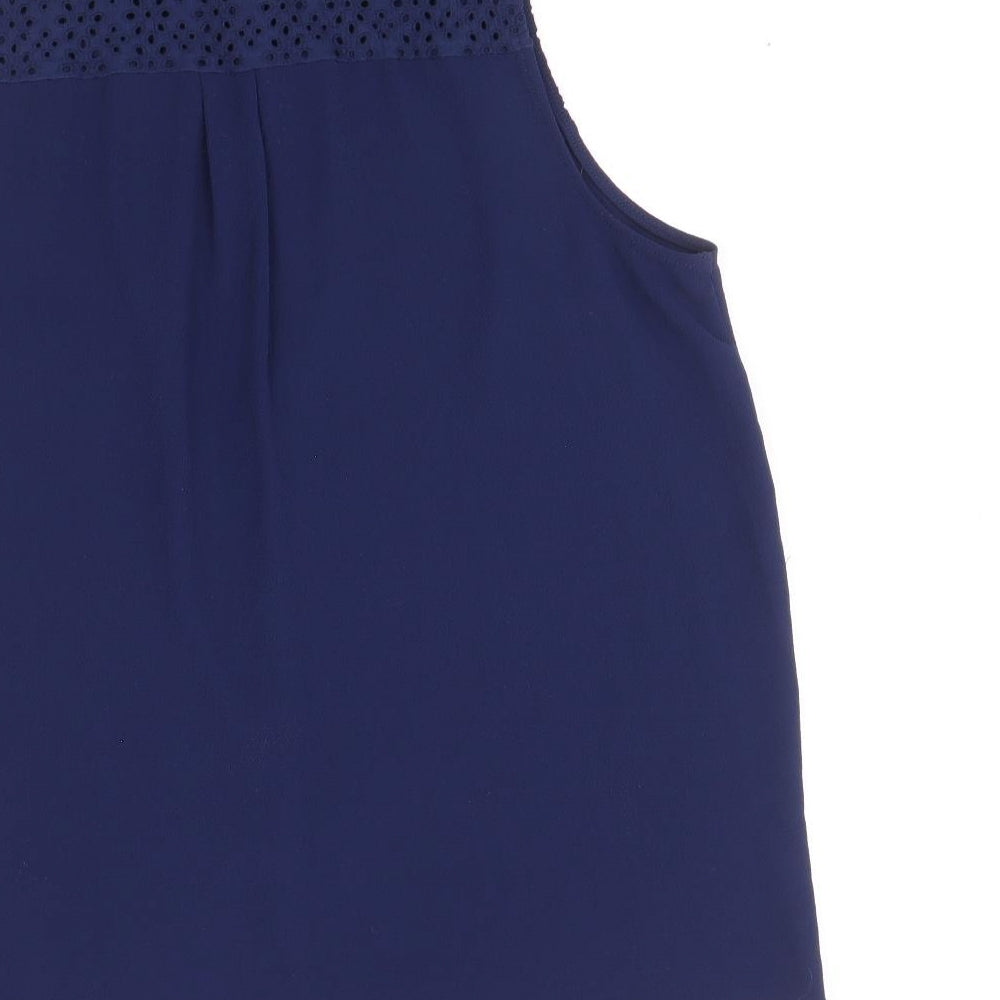 Womens UK Size 14 Dorothy Perkins Blue Basic Button-Up