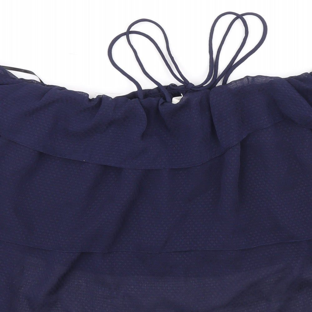 Womens UK Size 16 H&M Blue Cropped Blouse