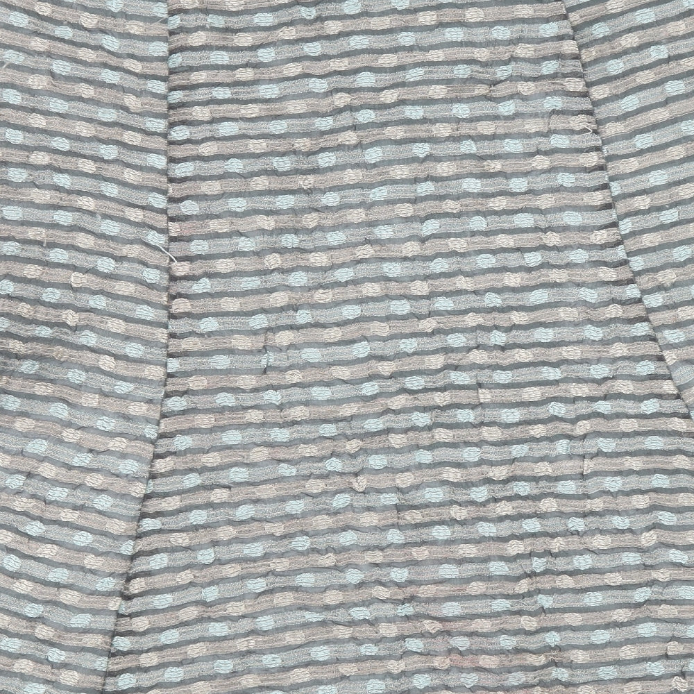 Minuet Womens Grey Geometric Polyester Swing Skirt Size 8 Zip