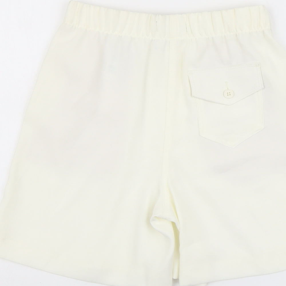 Marks and Spencer Womens Ivory Polyester Bermuda Shorts Size 6 L5 in Regular Pull On