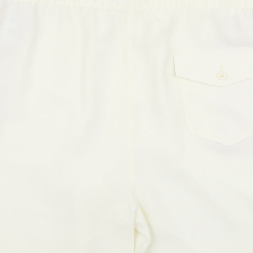 Marks and Spencer Womens Ivory Polyester Bermuda Shorts Size 24 L6 in Regular Pull On