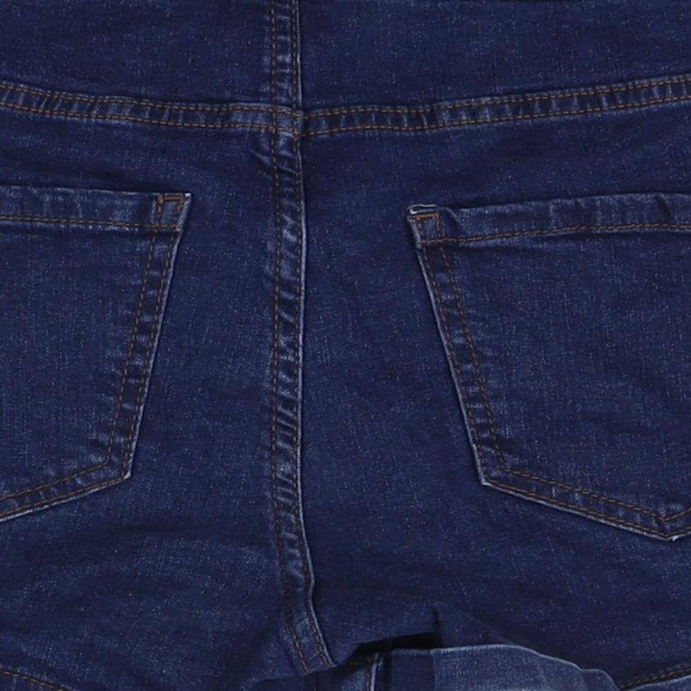 New Look Womens Blue Cotton Sailor Shorts Size 6 Regular Zip