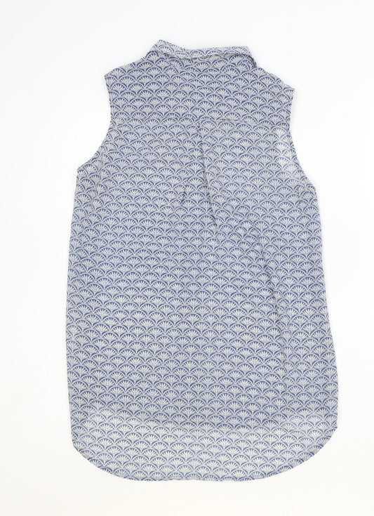 Womens UK Size 8 H&M Blue Basic Button-Up