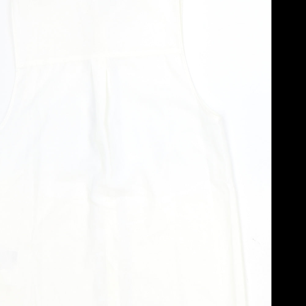 Womens UK Size 8 H&M Ivory Basic Button-Up
