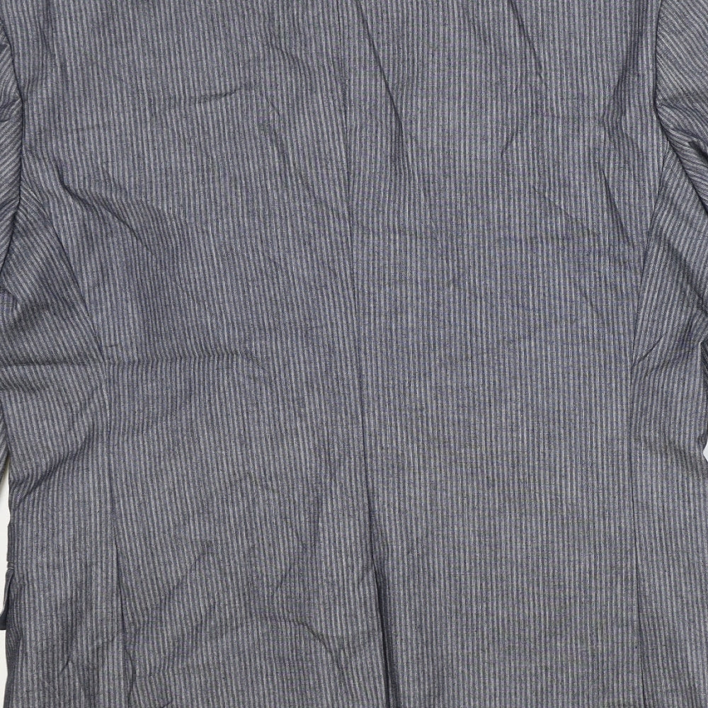 Autograph Mens Green Striped Polyester Jacket Suit Jacket Size 38 Regular