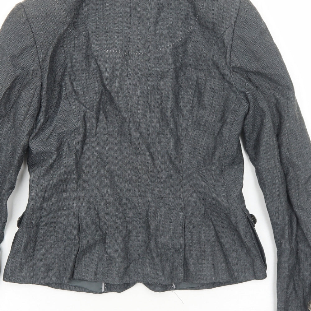 Just B Womens Grey Jacket Blazer Size S Button