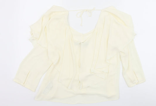 Womens UK Size M Zara Ivory Basic Blouse