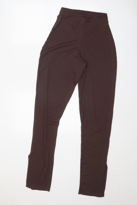 I SAW IT FIRST Womens Brown Polyester Trousers Size 10 Regular