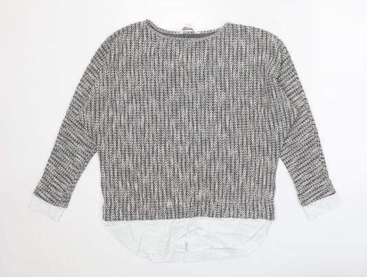 Womens UK Size 10 Apricot Grey Pullover Jumper