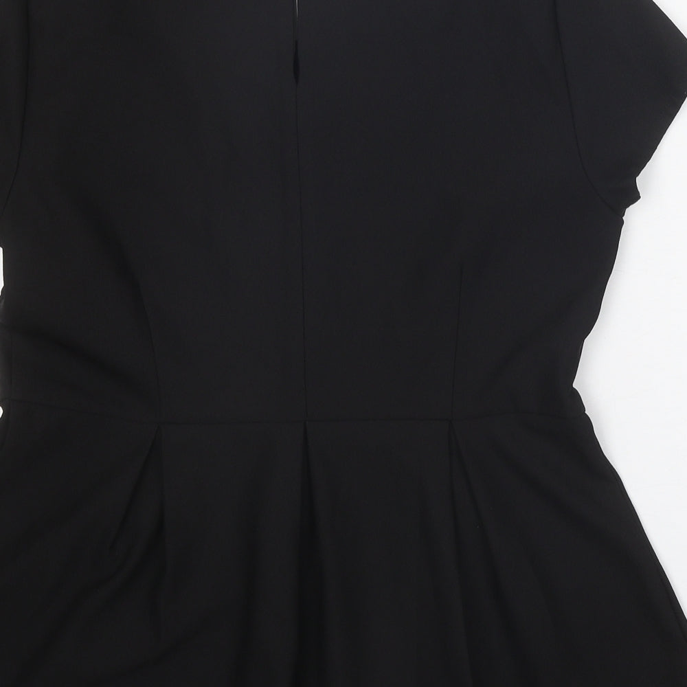 Womens UK Size 12 YAS Black Basic T-Shirt