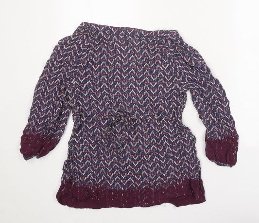 Womens UK Size 12 Casual Collection Purple Basic Blouse