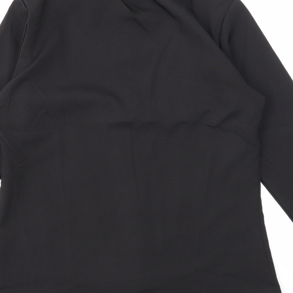 Womens UK Size M Preworn Black Basic Button-Up