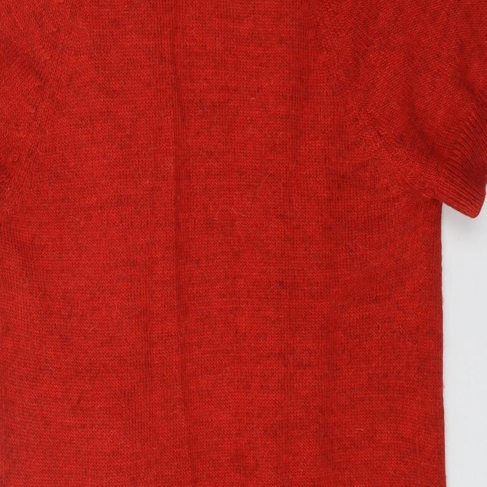 Womens UK Size S Sandwich Red Cardigan Jumper