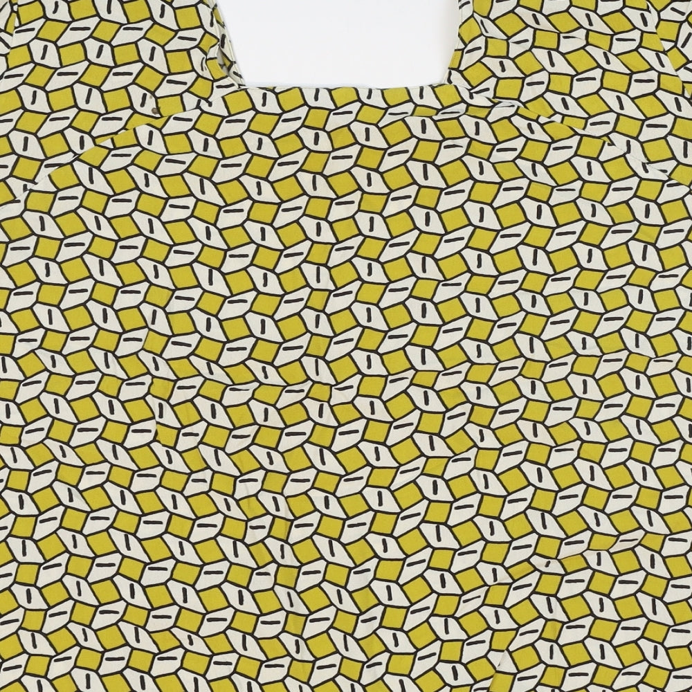 Womens UK Size M Zara Yellow Basic T-Shirt