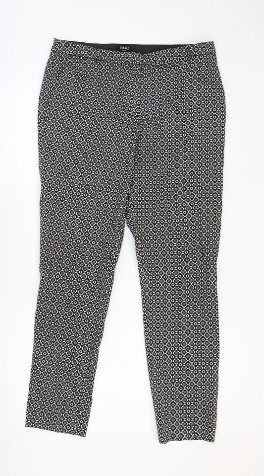Womens UK Size 10 Oasis Regular Fit Black Trousers