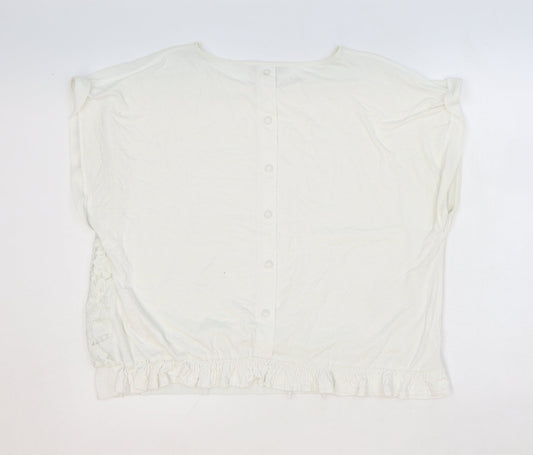 Womens UK Size XL Oasis Ivory Basic Blouse