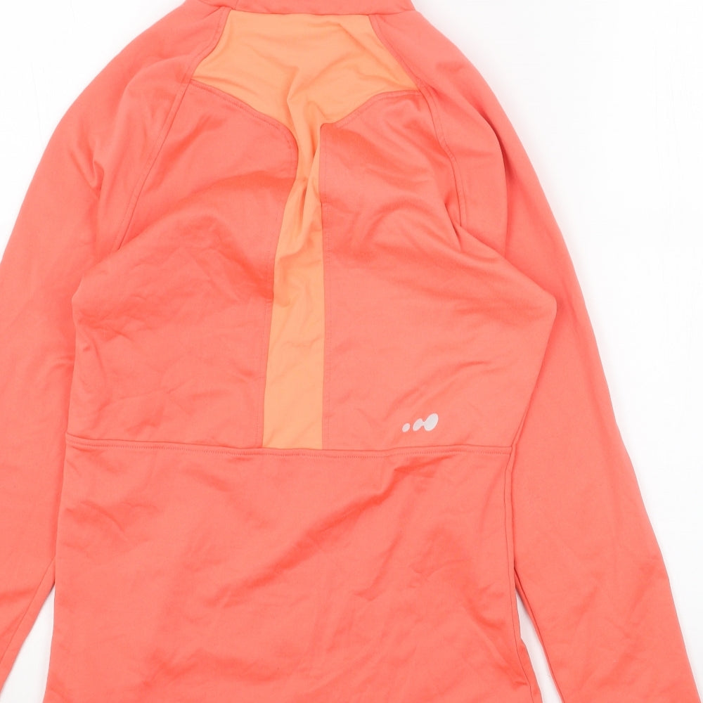 DECATHLON Womens Orange Polyester Pullover Sweatshirt Size M Zip