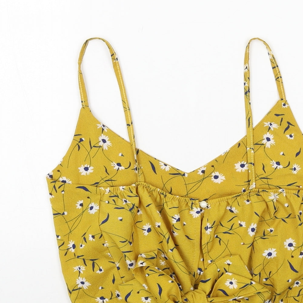 Womens UK Size S Preworn Yellow Camisole Tank