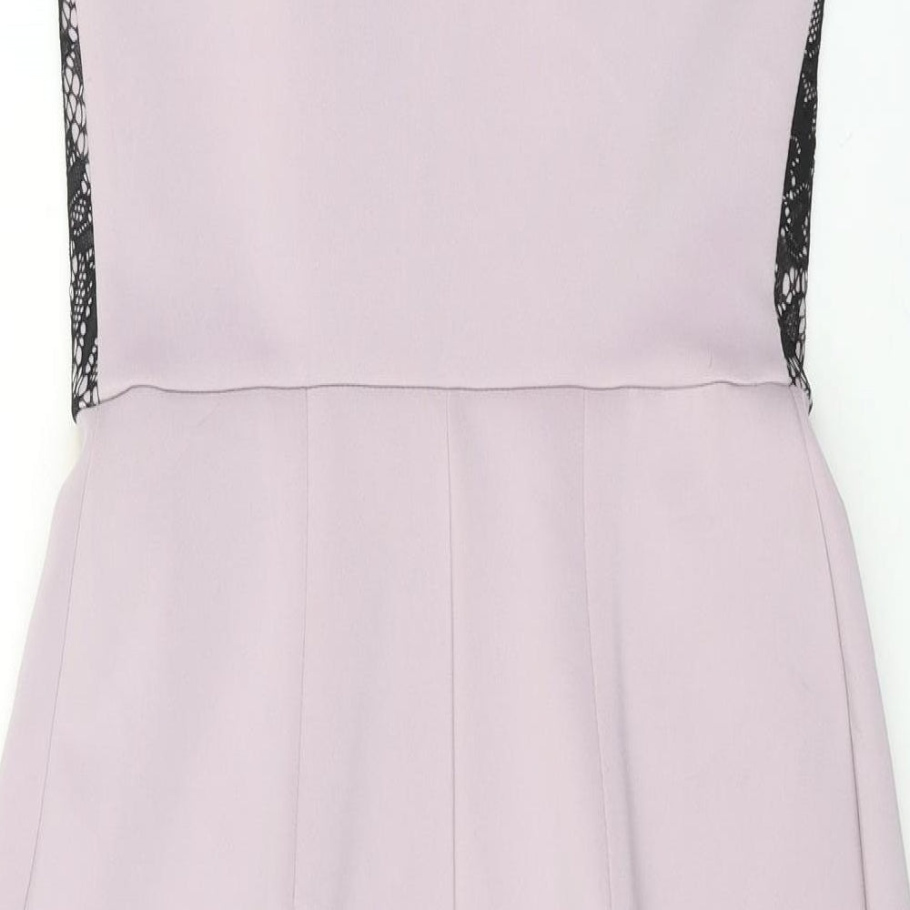 Dorothy Perkins Womens Purple Floral Polyester Bodycon Size 8 Round Neck Pullover