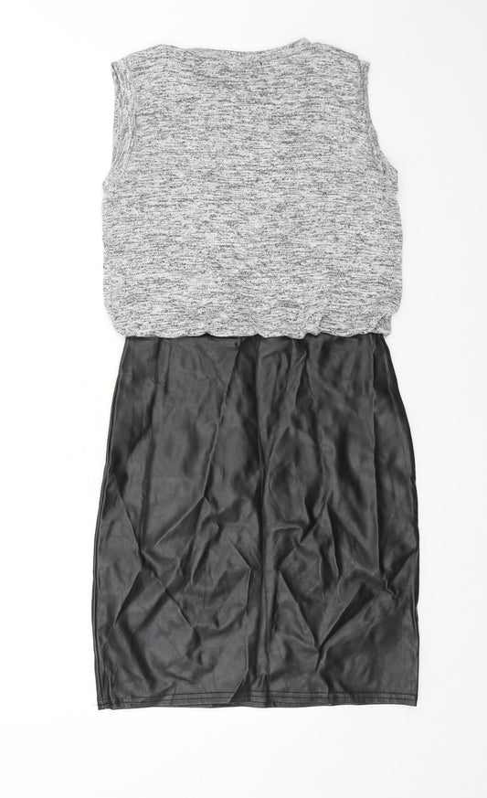 Missguided Womens Grey Polyester A-Line Size 8 Round Neck Pullover