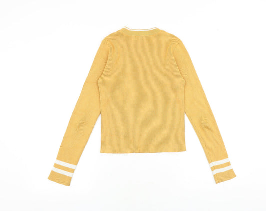 Womens UK Size L FOREVER 21 Yellow Pullover Jumper