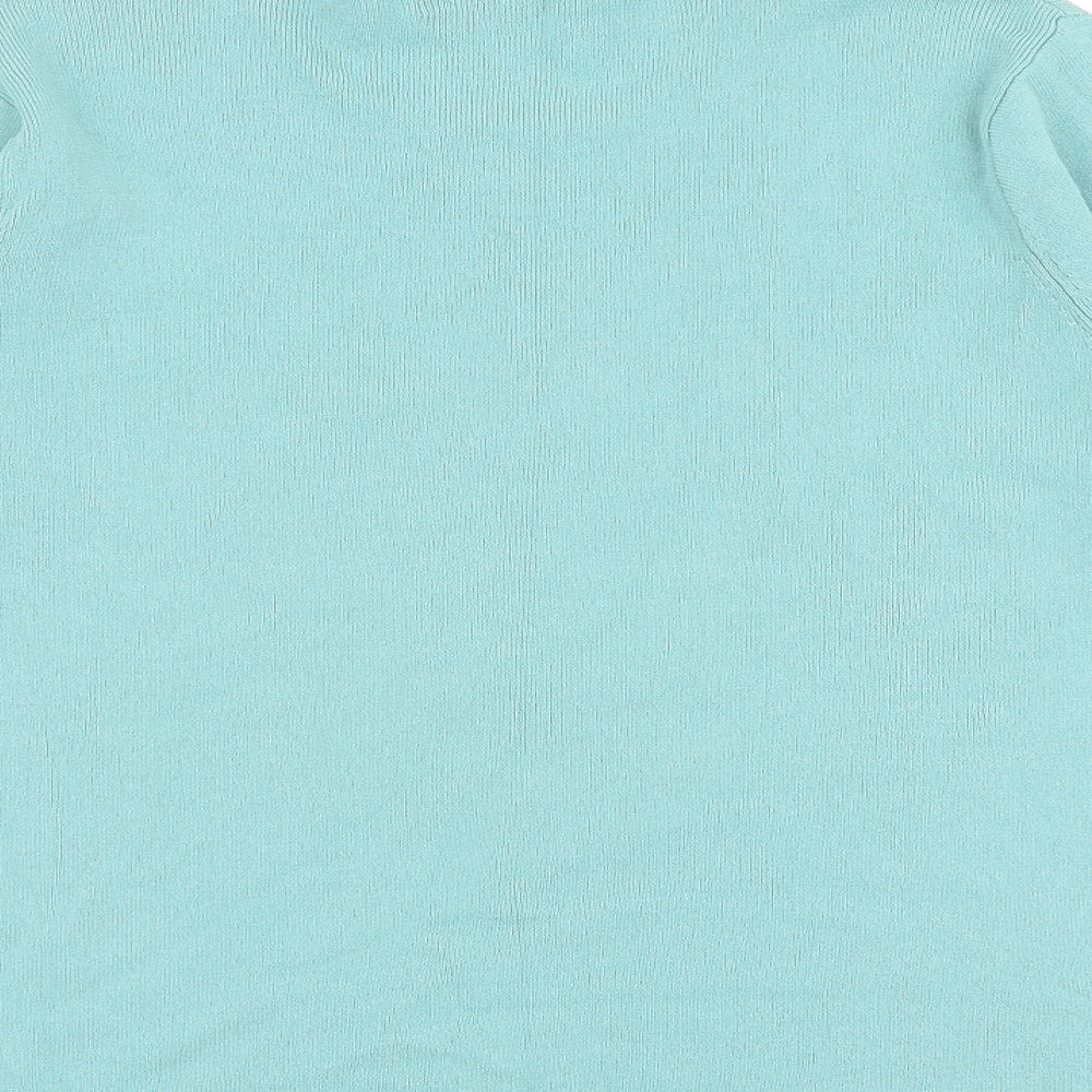Eternal Womens Green Round Neck Floral Viscose Pullover Jumper Size 10 Pullover