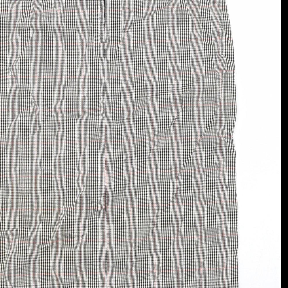 Jeffrey Rogers Womens Black Plaid Viscose Straight & Pencil Skirt Size 14 Zip