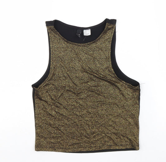 Womens UK Size S Divided Black Basic Tank