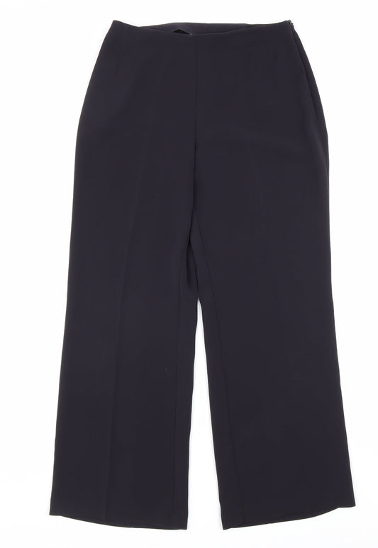 Womens UK Size 10 Marks and Spencer Regular Fit Dress Pants Blue Trousers