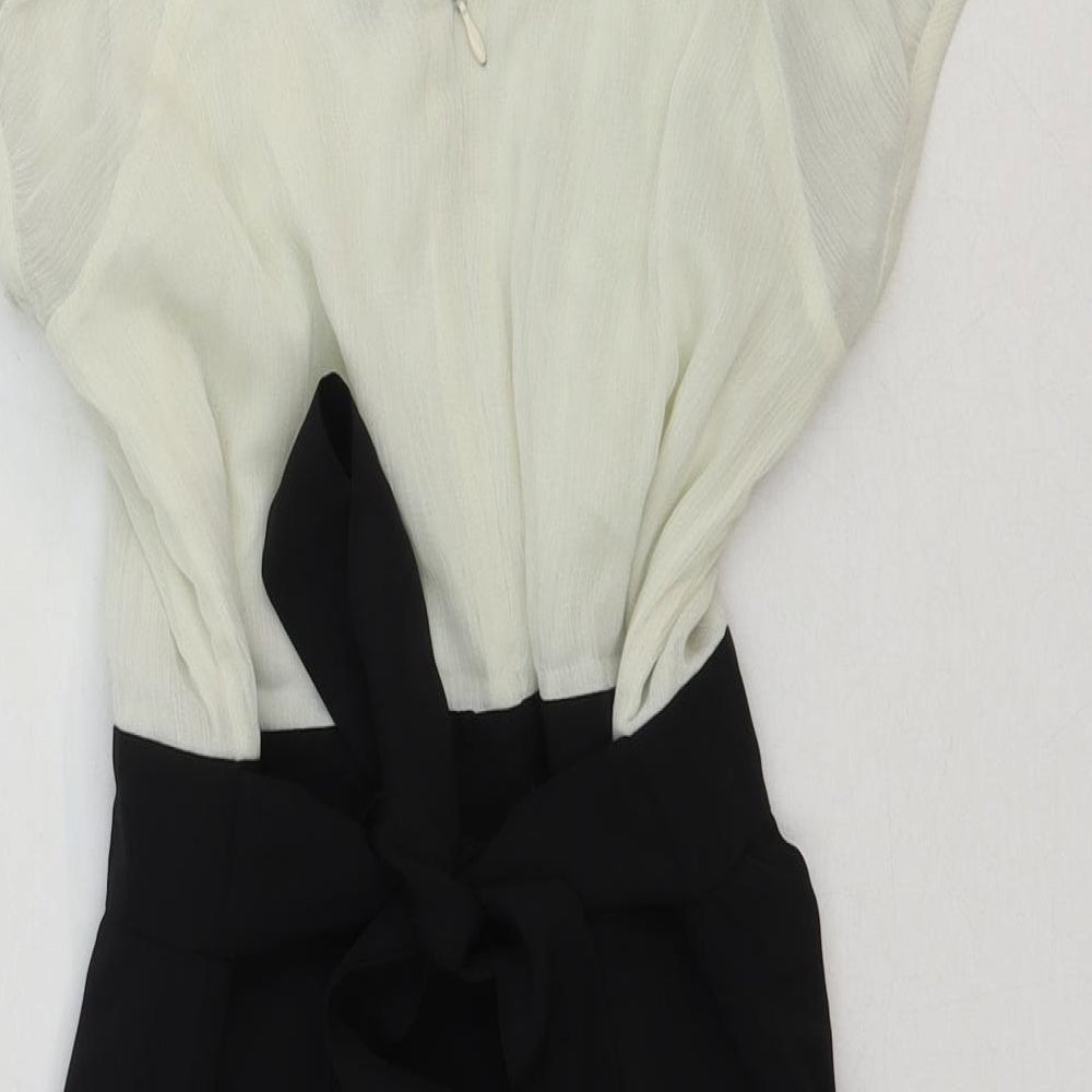 FOREVER 21 Womens Black Cotton Bodycon Size S Scoop Neck Zip