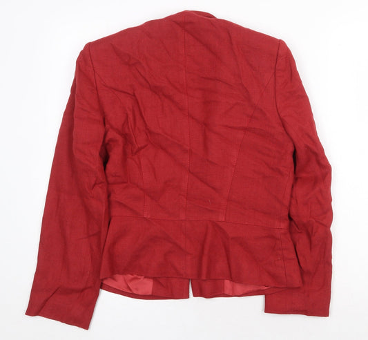 Principles Womens Red Viscose Jacket Blazer Size 12