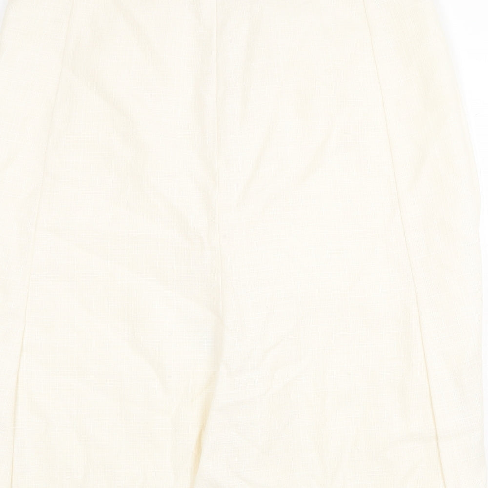 Klass Womens Ivory Polyester Swing Skirt Size 14 Zip