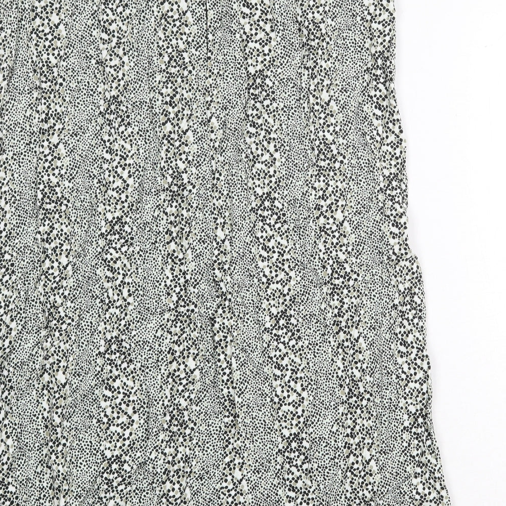 Miss Selfridge Womens Green Geometric Polyester Peasant Skirt Size 12 Zip