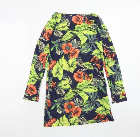 French Connection Womens Multicoloured Floral Cotton A-Line Size S Round Neck Pullover