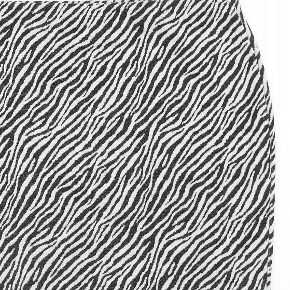 Dorothy Perkins Womens Black Animal Print Polyester Straight & Pencil Skirt Size 10 - Zebra Pattern