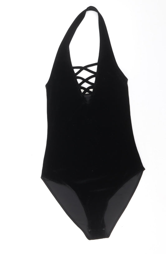 Womens UK Size 6 Miss Selfridge One-Piece Black Bodysuit