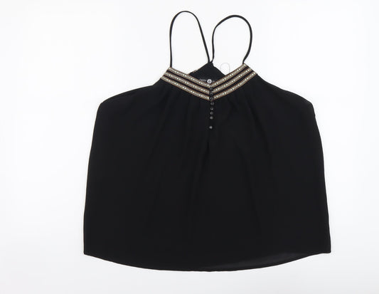 Womens UK Size L Daisy Street Black Basic Blouse