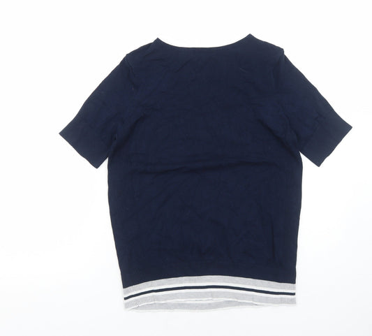 Womens UK Size M Debenhams Blue Basic T-Shirt