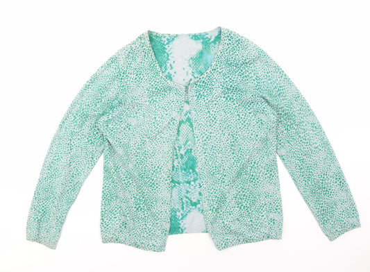 Womens UK Size M Sandwich Green Cardigan Jumper