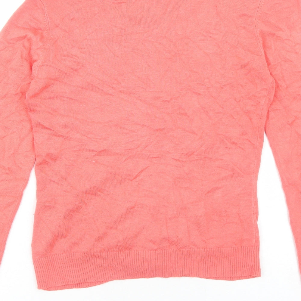 b.young Womens Pink Round Neck Viscose Cardigan Jumper Size S