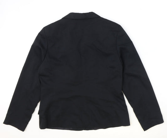 Womens UK Size 14 Essentials Regular Black Blazer