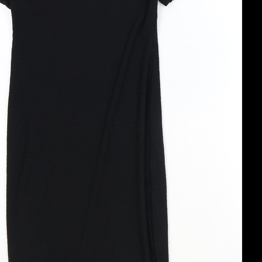 Missguided Womens Black Polyester A-Line Size 10 Off the Shoulder Pullover